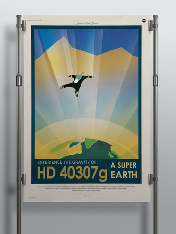 HD 40307g - Experience the Gravity of a Super Earth - NASA JPL Space Tourism Poster