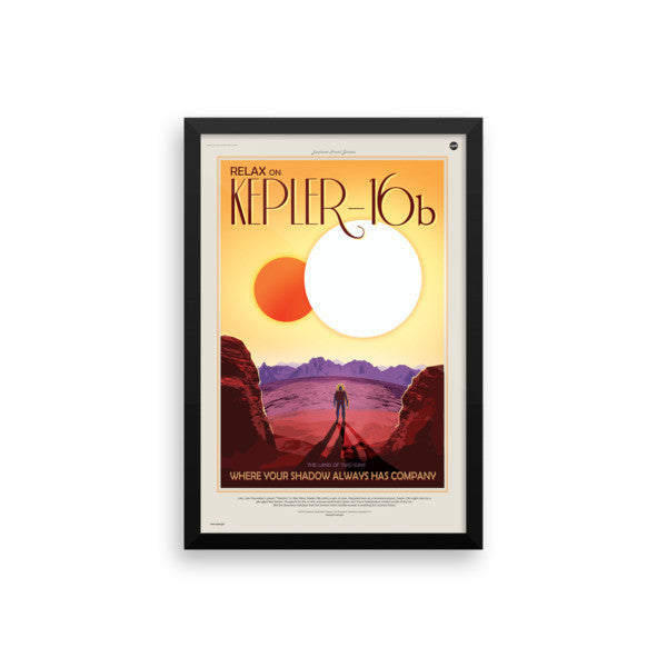Relax on Kepler-16b - Where Your Shadow Always Has Company - NASA JPL Space Travel Poster