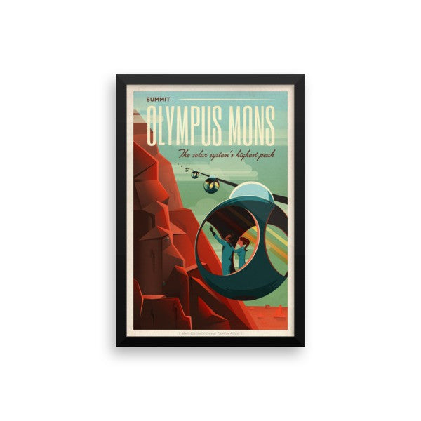 SpaceX Summit Olympus Mons - The Solar System's Highest Peak - SpaceX Mars Tourism Poster
