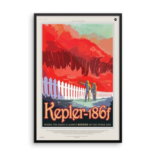 Kepler-186f - Where the Grass is Always Redder on the Other Side - NASA JPL Space Travel Poster