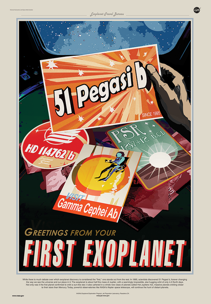 51 Pegasi b - Greetings From Your First Exoplanet - NASA JPL Space Travel Poster