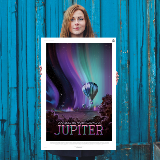 Experience the Mighty Auroras of Jupiter - NASA JPL Space Travel Poster